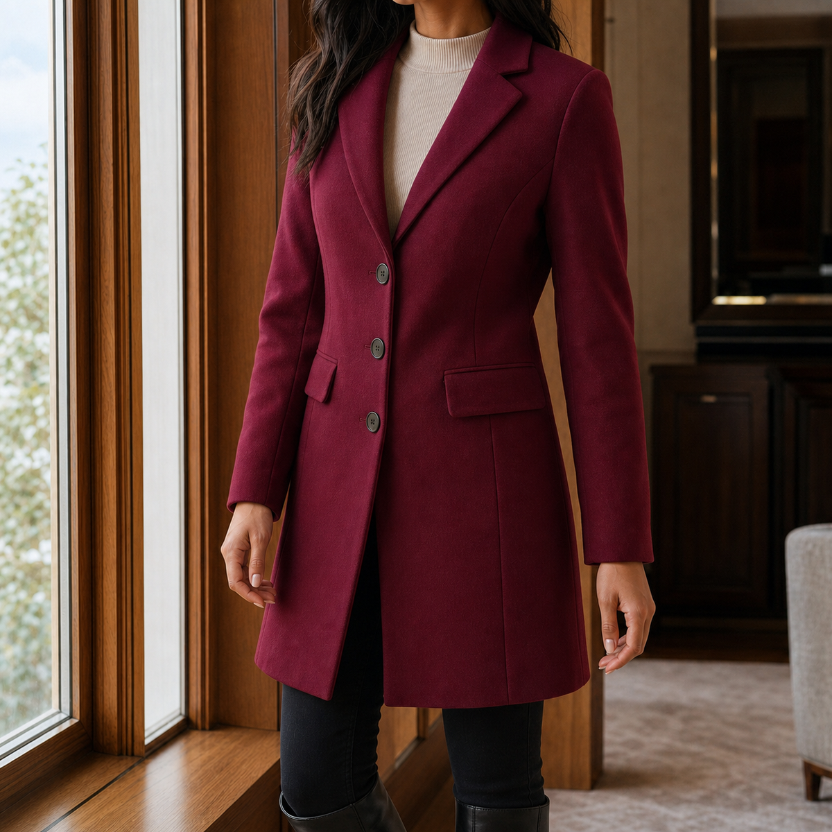 Scarlett | Single-Breasted Wool Overcoat