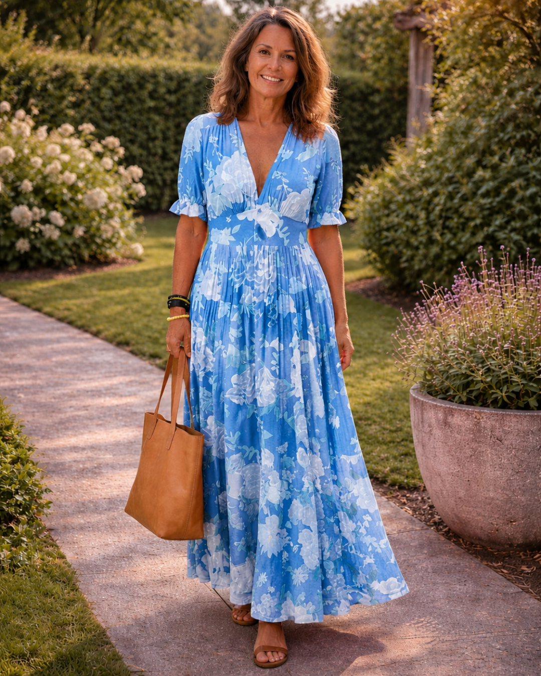 Aveline™ | Floral V-Neck Maxi Dress