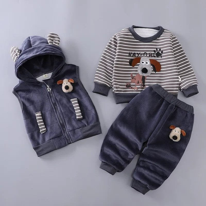 TinyTeddy™ – Cosy Bear Hooded Vest 3-Piece Set