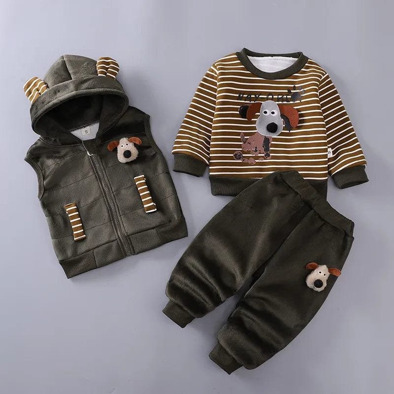 TinyTeddy™ – Cosy Bear Hooded Vest 3-Piece Set