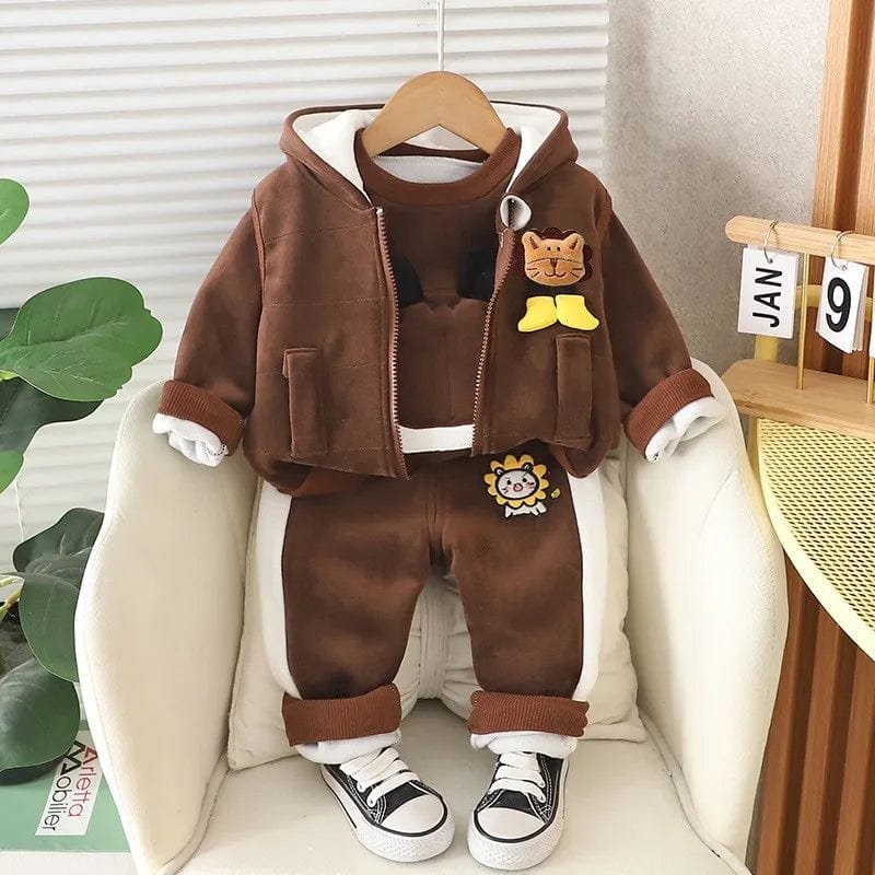 TinyTeddy™ – Cosy Bear Hooded Vest 3-Piece Set