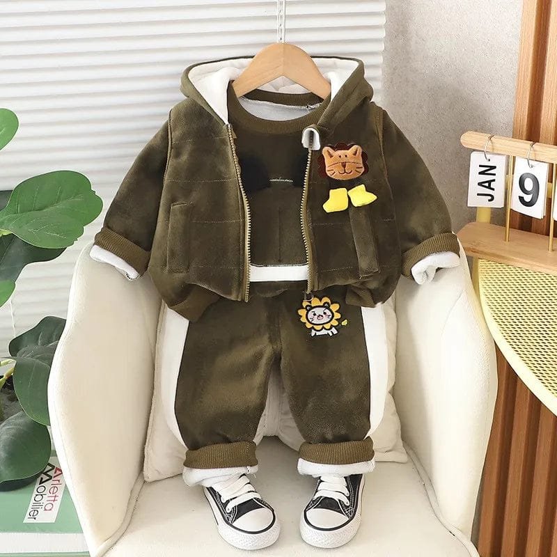 TinyTeddy™ – Cosy Bear Hooded Vest 3-Piece Set