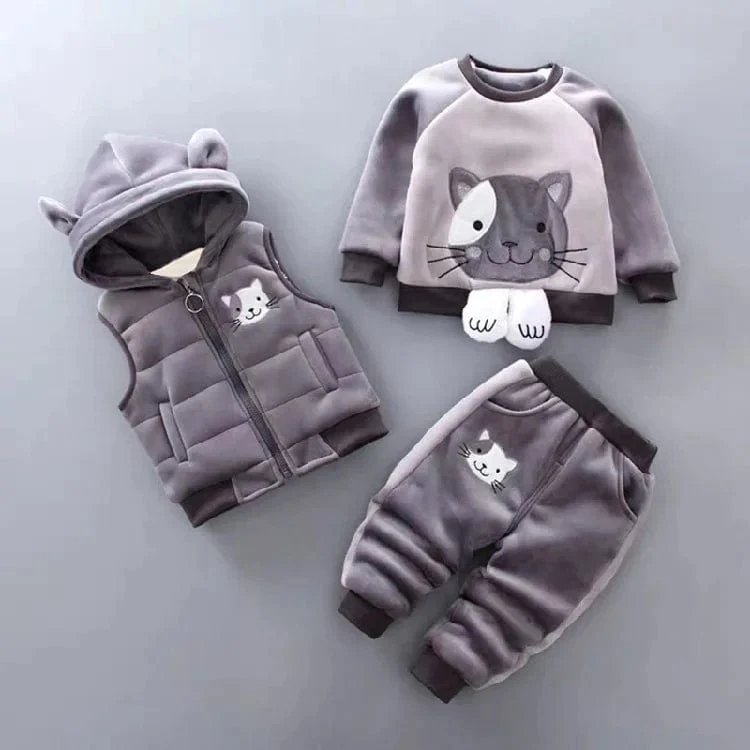 TinyTeddy™ – Cosy Bear Hooded Vest 3-Piece Set