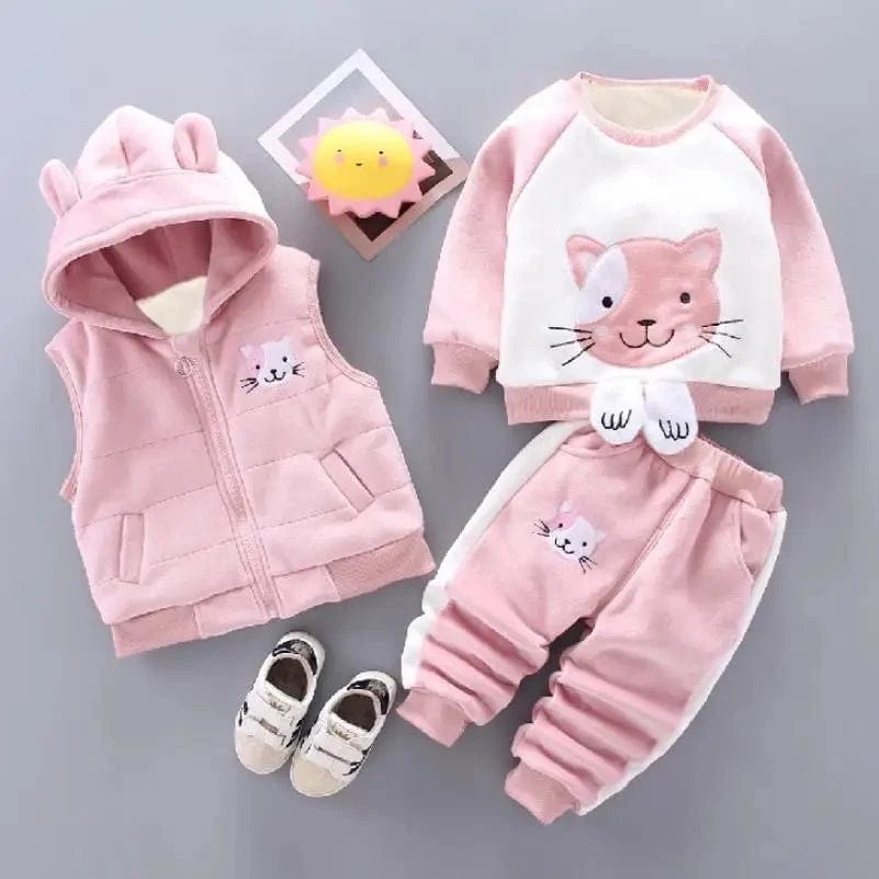 TinyTeddy™ – Cosy Bear Hooded Vest 3-Piece Set