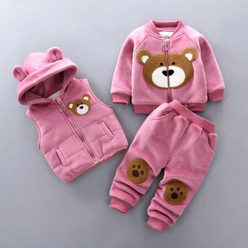 TinyTeddy™ – Cosy Bear Hooded Vest 3-Piece Set