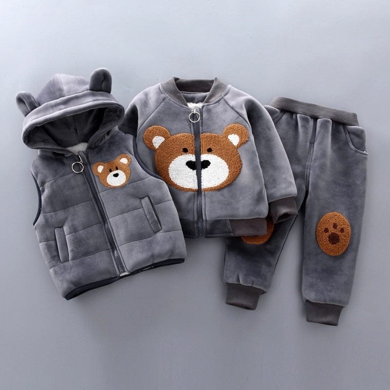 TinyTeddy™ – Cosy Bear Hooded Vest 3-Piece Set