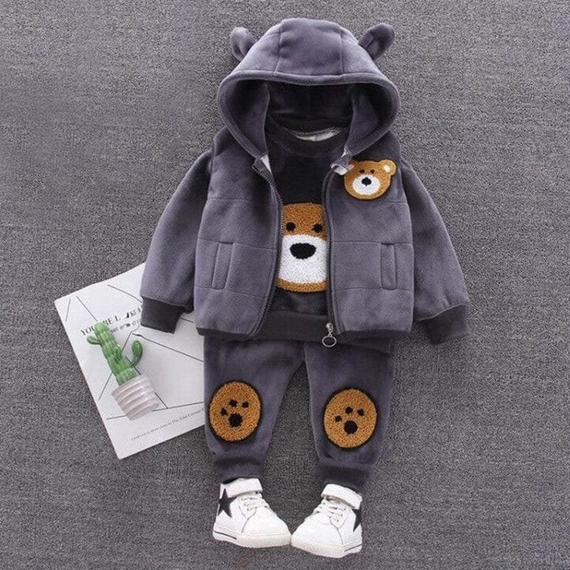 TinyTeddy™ – Cosy Bear Hooded Vest 3-Piece Set