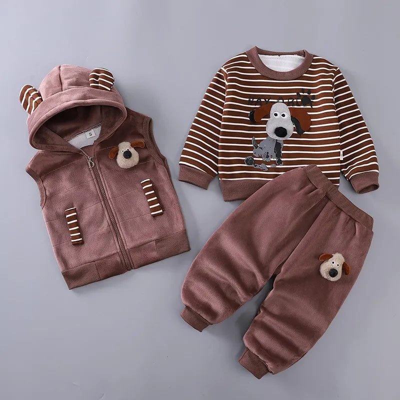 TinyTeddy™ – Cosy Bear Hooded Vest 3-Piece Set