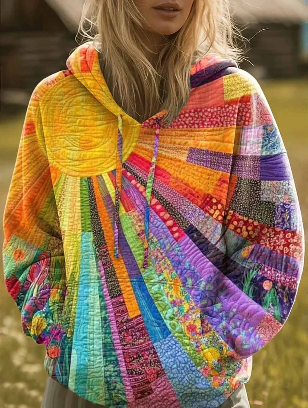 Aurora | Multicoloured Patchwork Hoodie