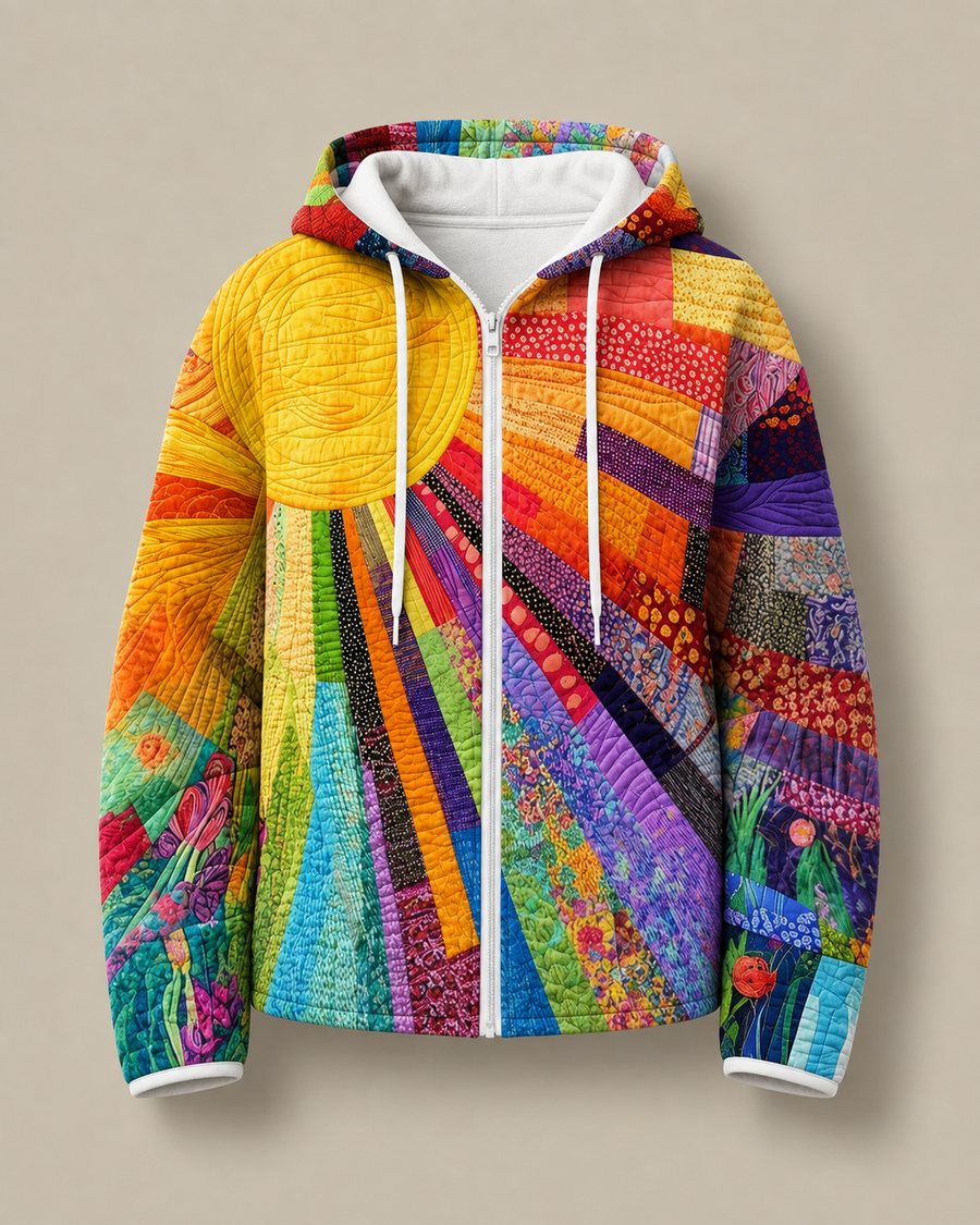 Rhealyn | Sunburst Print Zip Hoodie