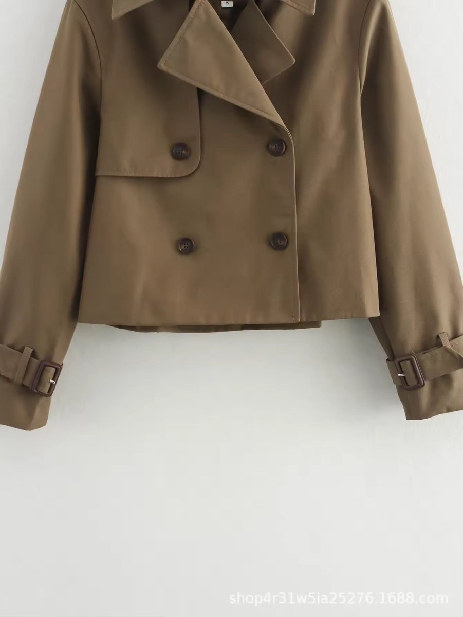 Paulina | Cropped Double-Breasted Trench Coat
