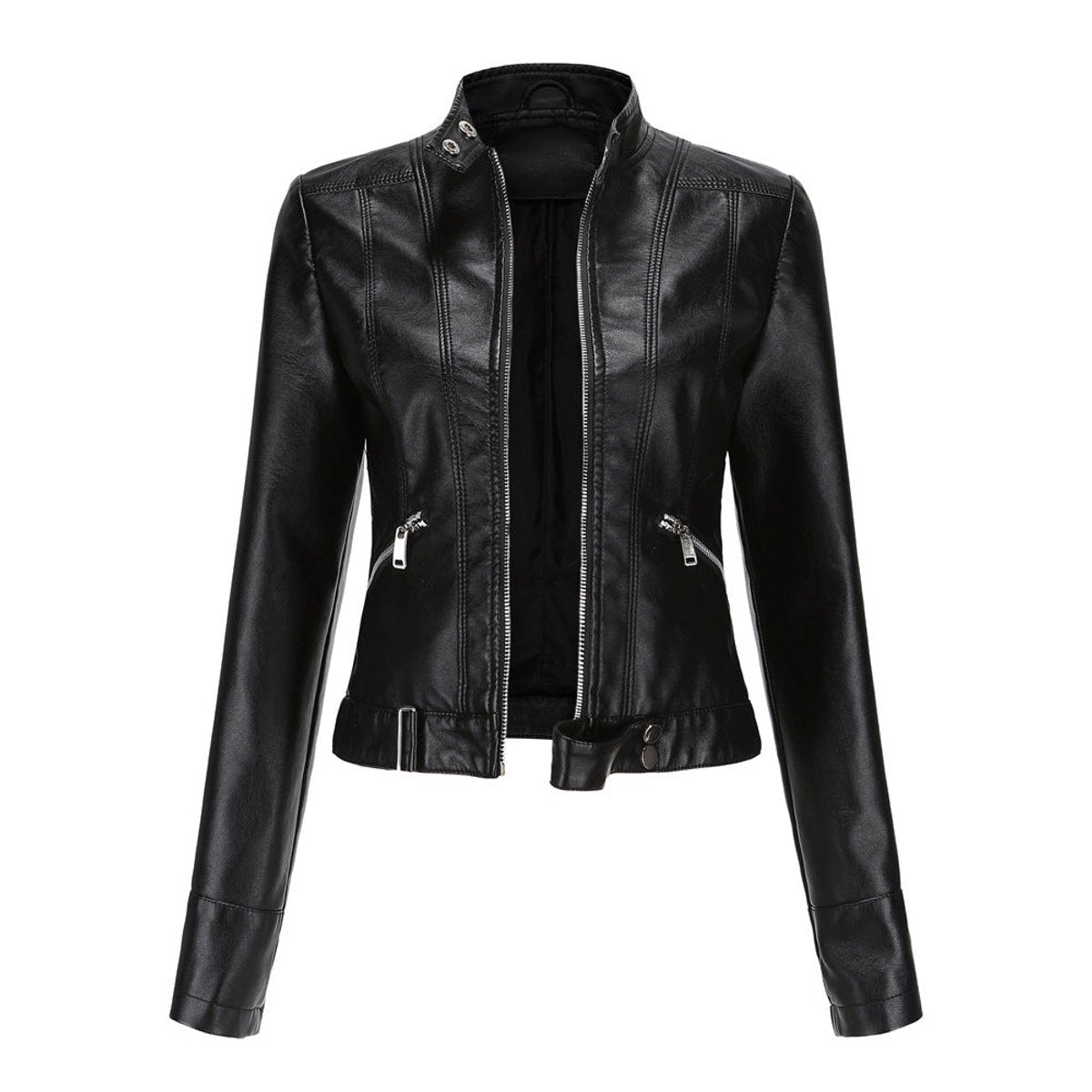 Cecily | Cropped Moto Biker Jacket