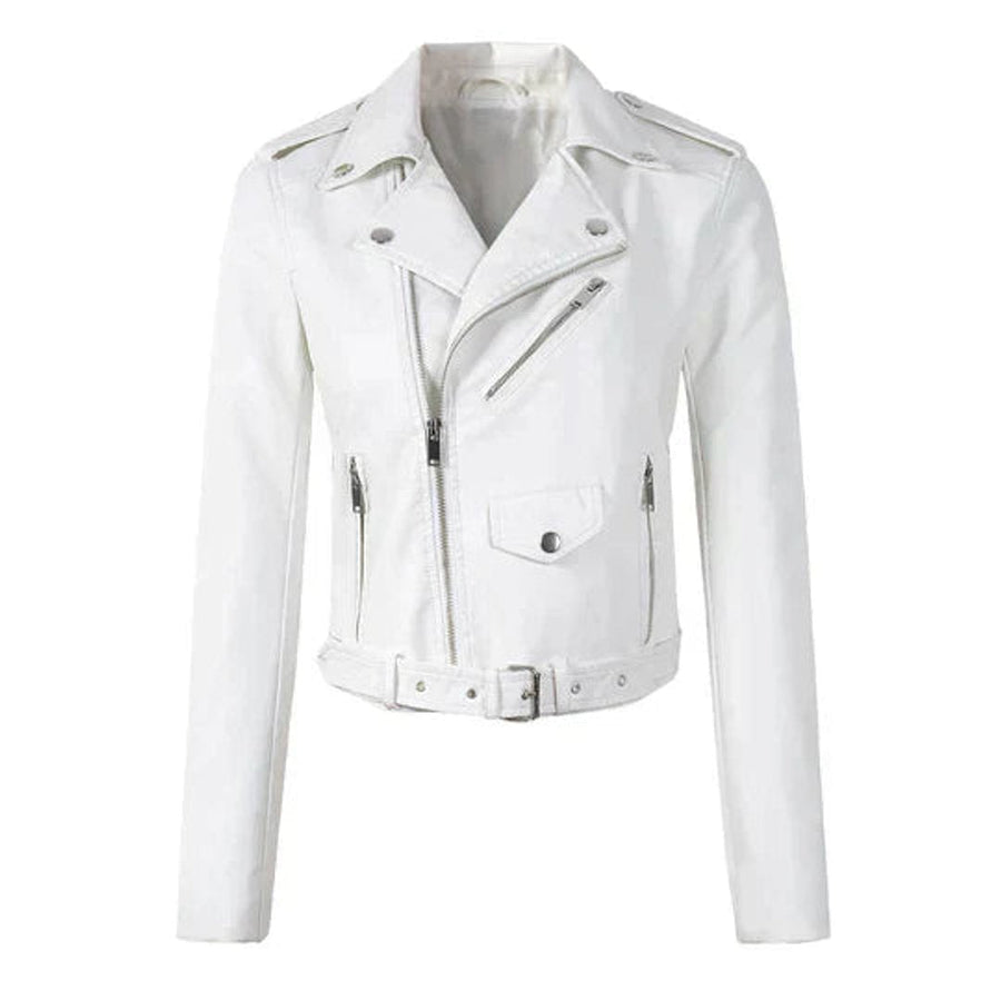 Juliet | Cropped Belted Biker Jacket