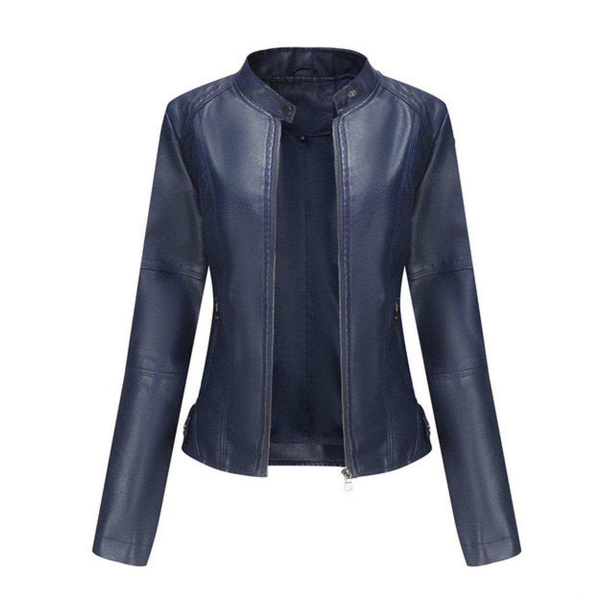 Camille | Stand-Collar Zip-Up Moto Jacket