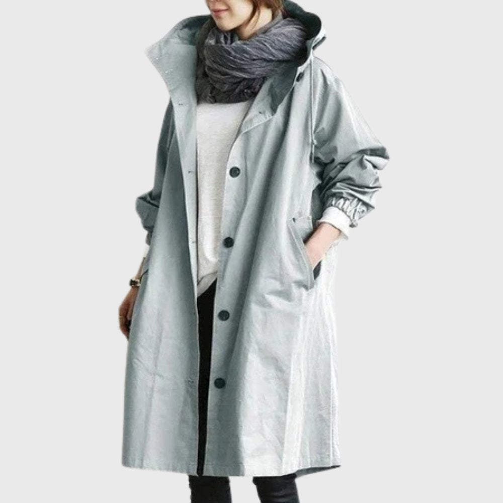 Ruth | Hooded Relaxed-Fit Long Trench Coat