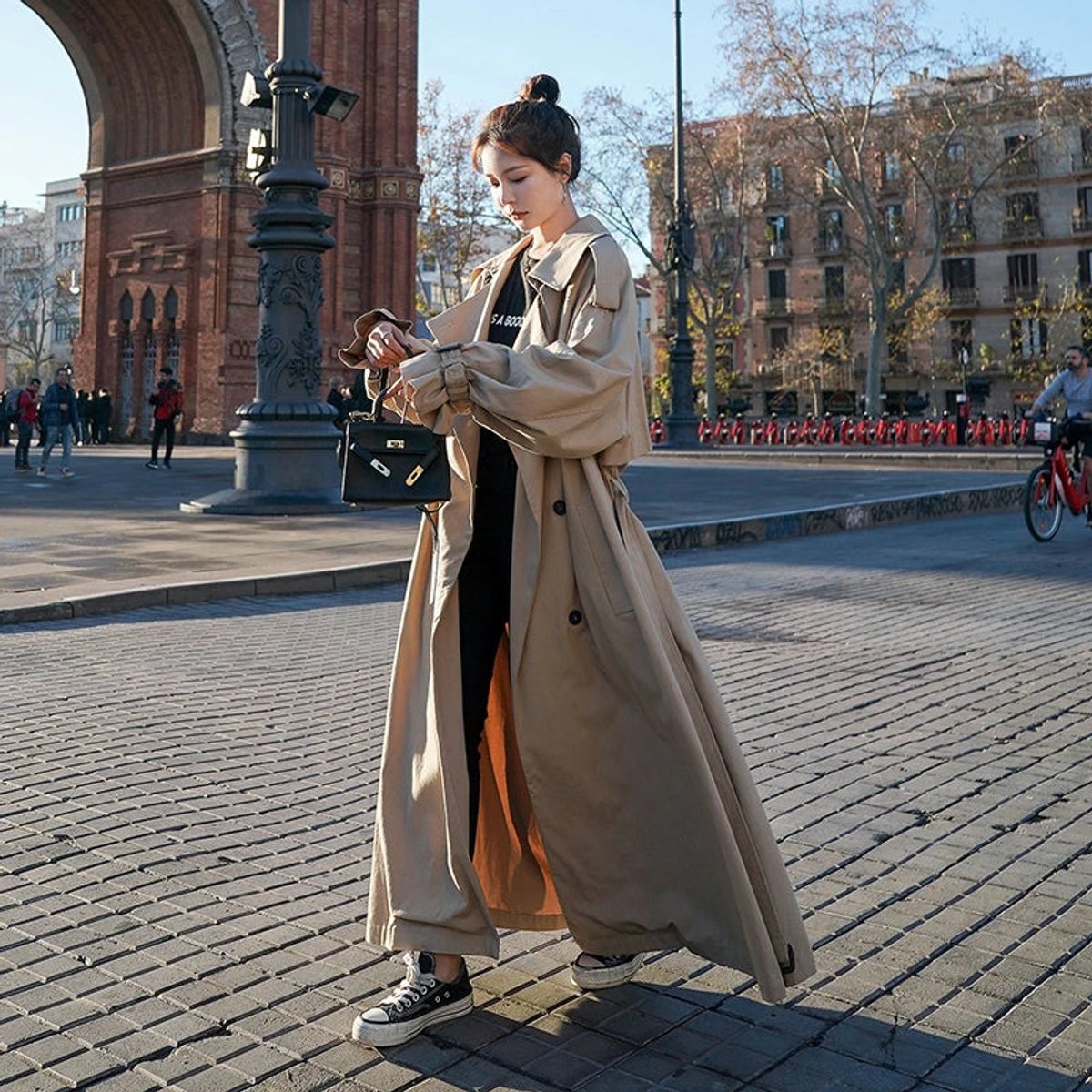 Edith | Oversized Double-Breasted Long Trench Coat