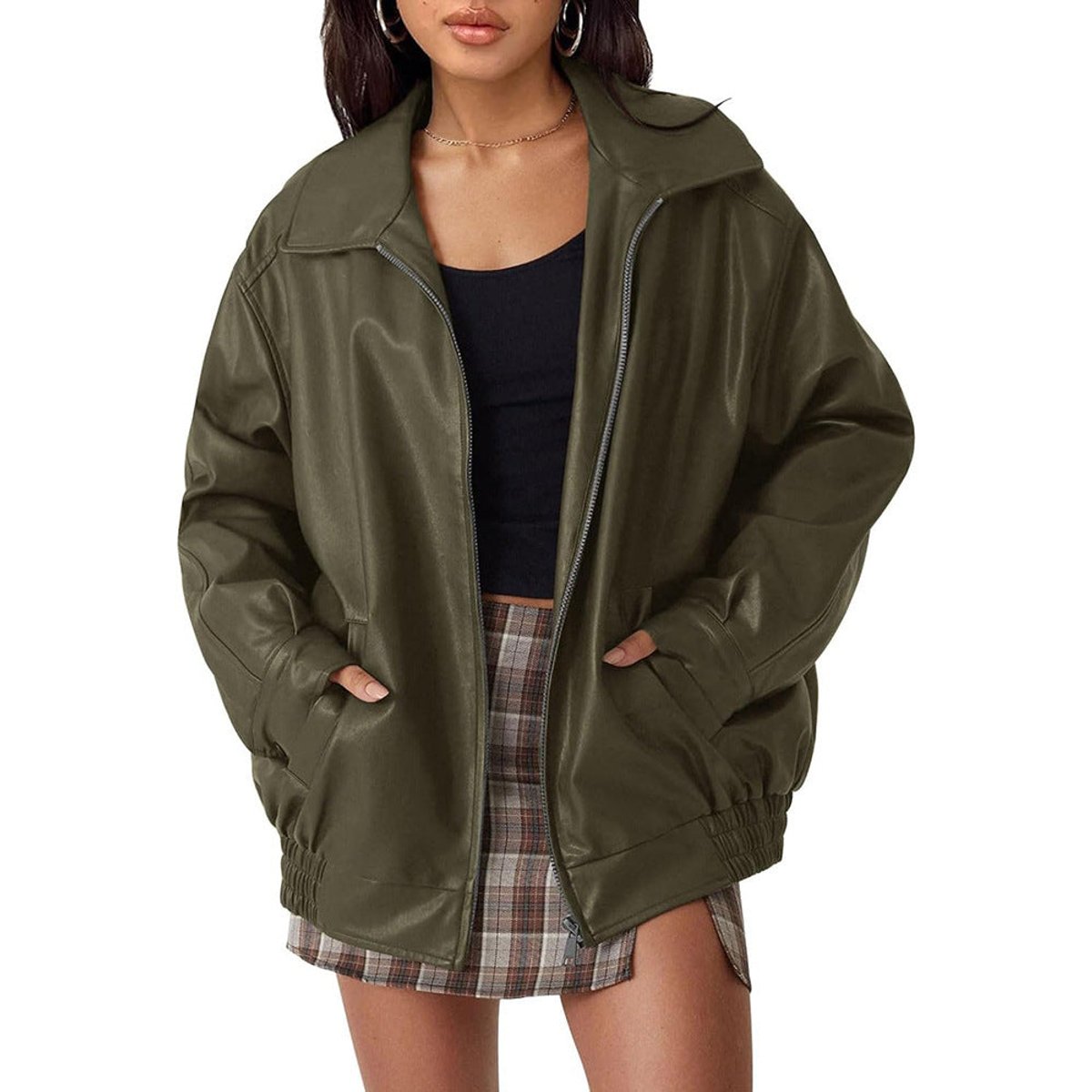 Joanne | Oversized Zip-Up Bomber Jacket