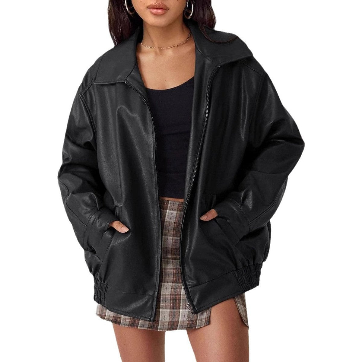 Joanne | Oversized Zip-Up Bomber Jacket