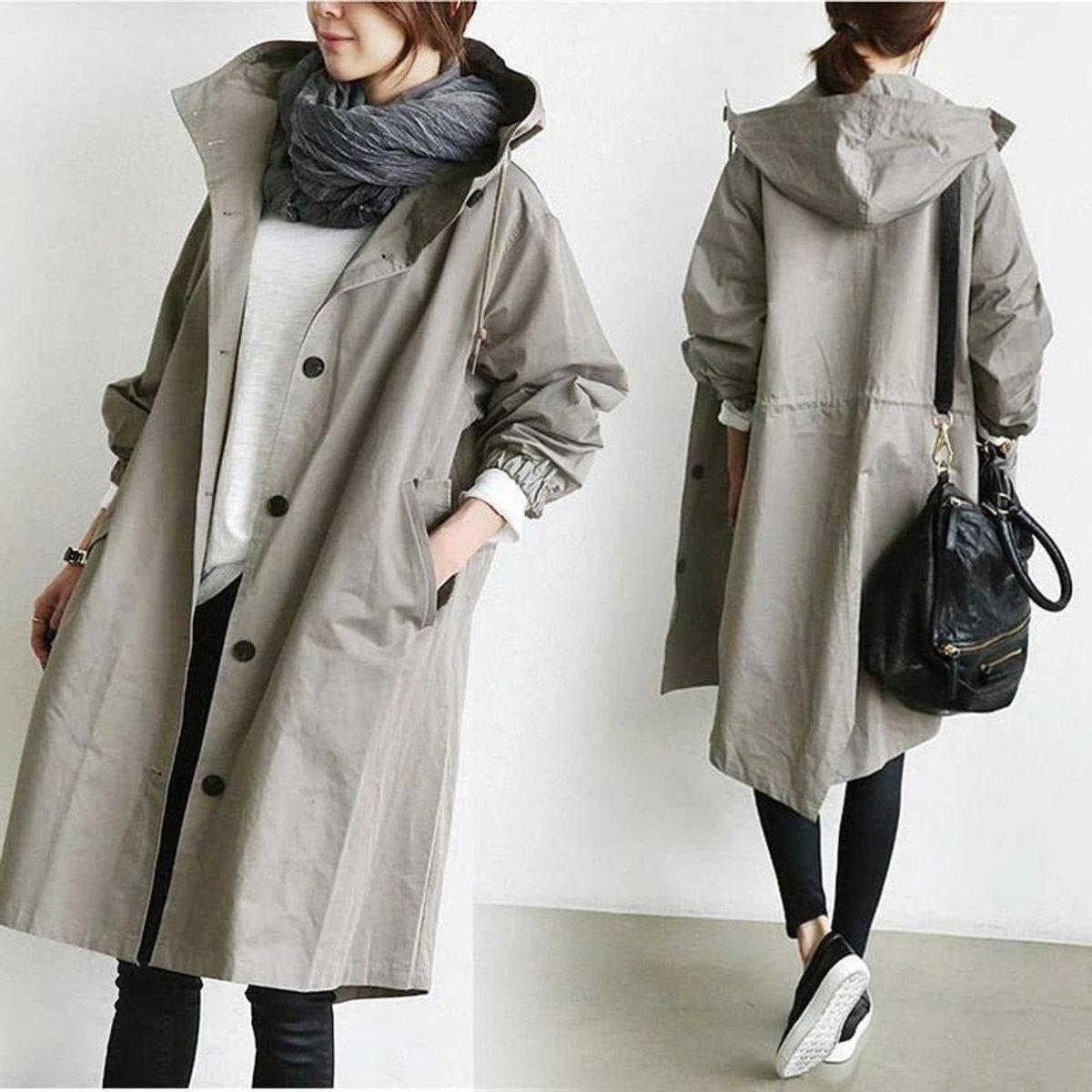 Maisie | Oversized Hooded Button-Front Coat