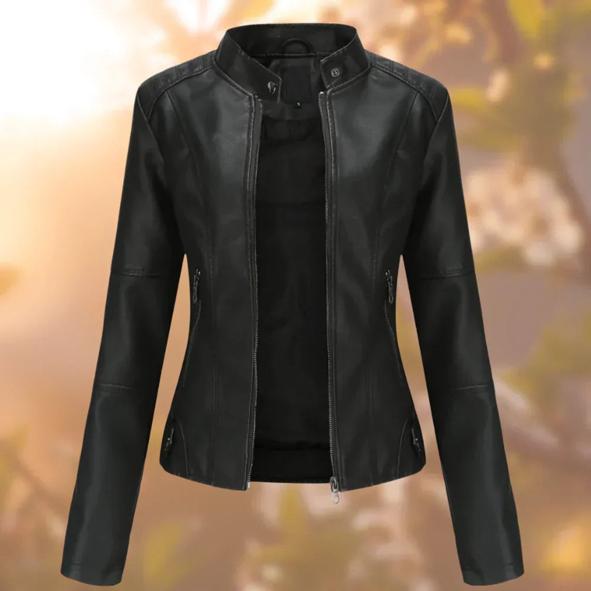 Victoria | Slim-Fit Zip-Up Moto Jacket