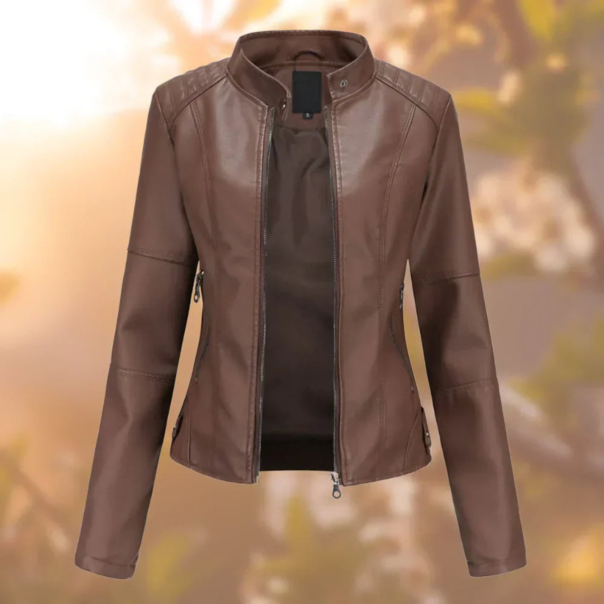 Victoria | Slim-Fit Zip-Up Moto Jacket