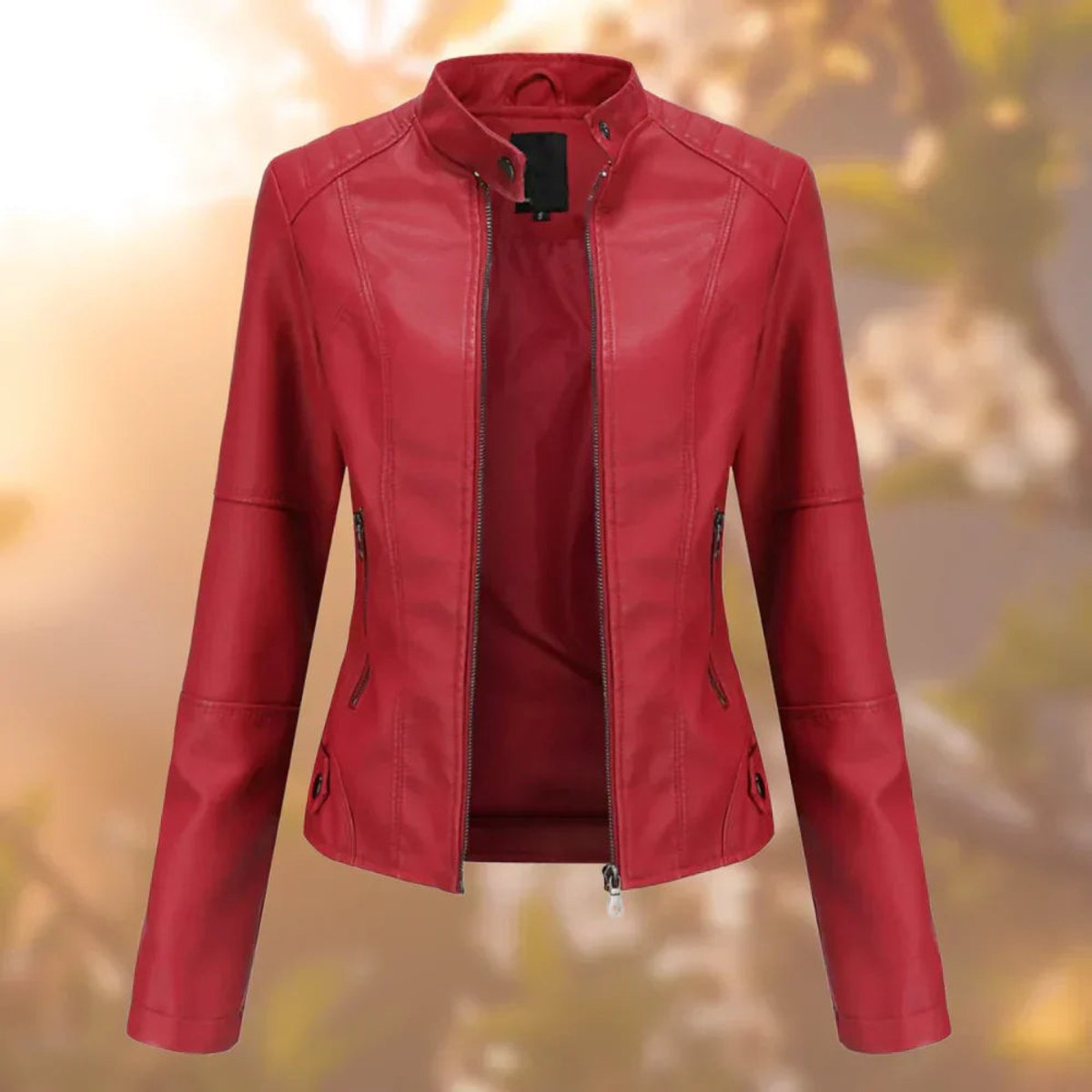 Victoria | Slim-Fit Zip-Up Moto Jacket